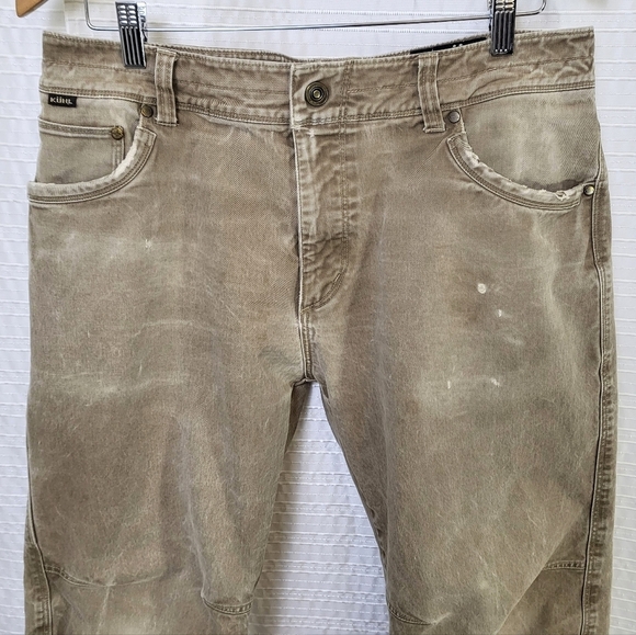 KUHL Rydr Pants Heavy Duty Work Outdoor Patina Dye Khaki Men's Actual Sz 36x29 - Picture 1 of 16